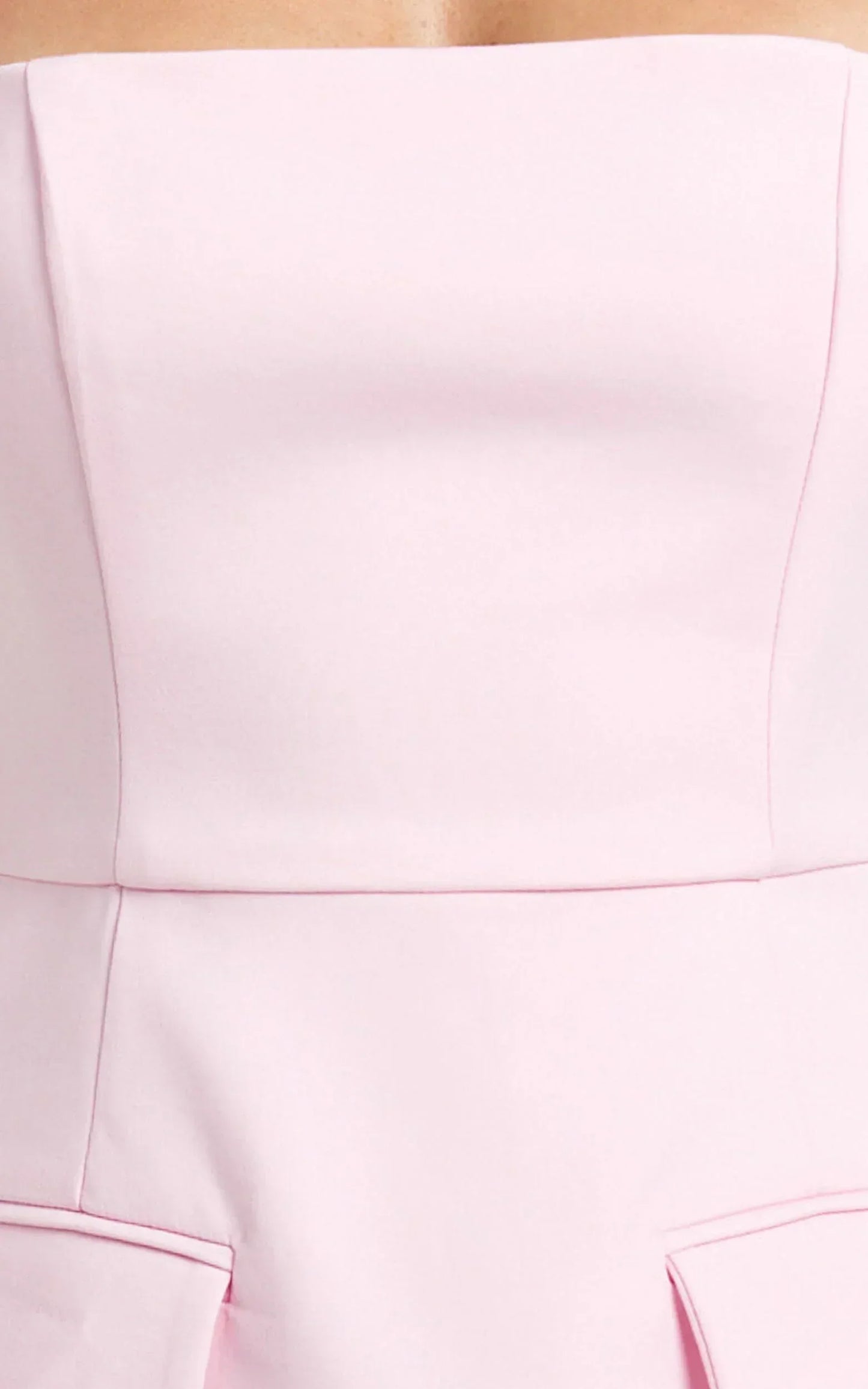 Garrett Mini Dress - Square Neck Fit And Flare Dress in Pink