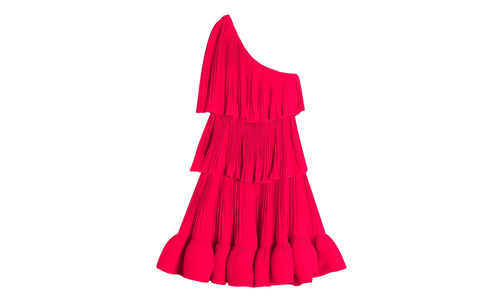 ASYMMETRIC LAYERED SHORT DRESS "Red" RW DR0024 4778 A23 594