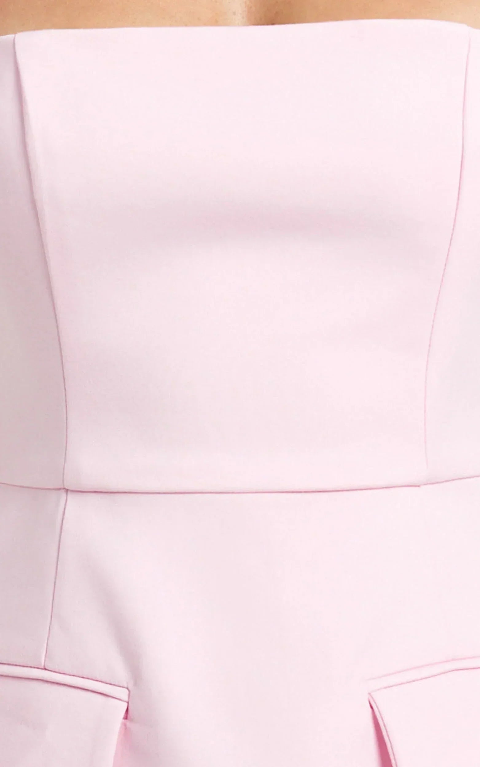 Garrett Mini Dress - Square Neck Fit And Flare Dress in Pink
