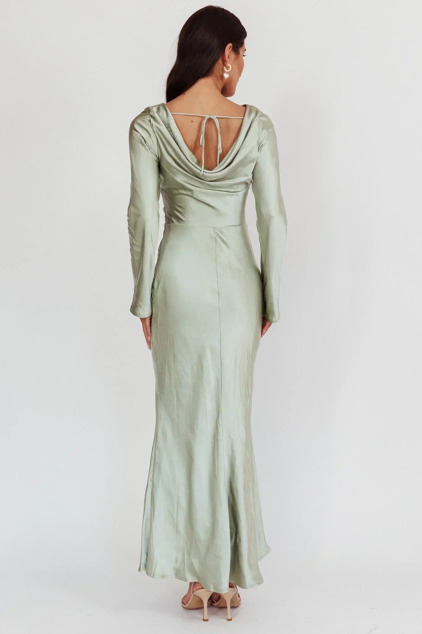 Loveland Cowl Back Midi Dress Sage