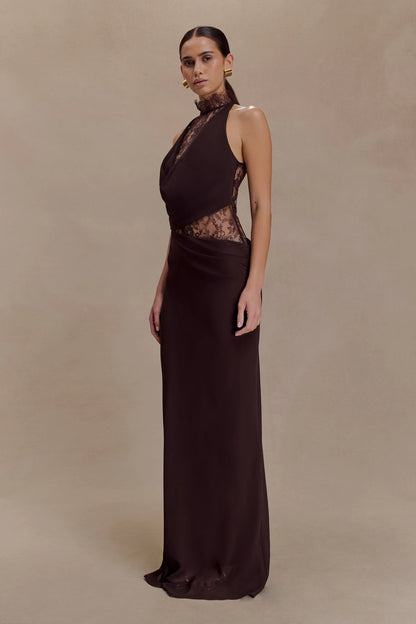Livette - Lace Halter Maxi Dress