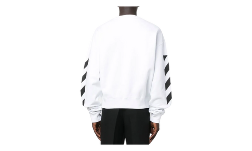 Diagonal Helvetica Oversized Sweatshirt "White" OMBA058C99FLE0010110