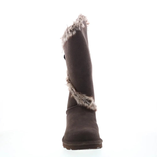 Bearpaw Sheilah 2139W-205 Womens Brown Suede Slip On Casual Dress Boots