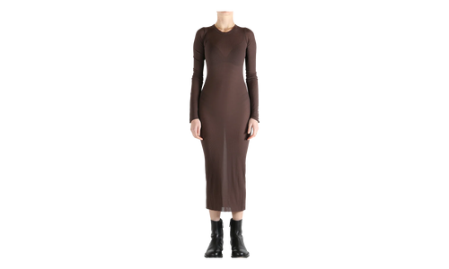 Rib Long-Sleeve Dress WMNS "Macassar" RP01F6546 RC 53