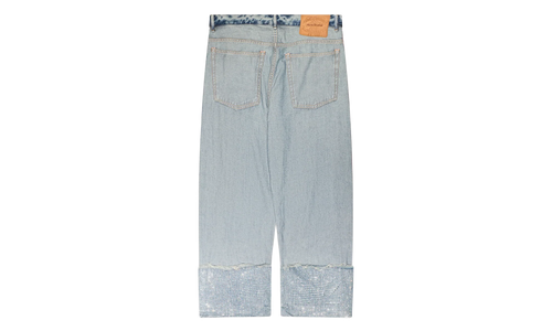 Turn Up Rhinestone Trousers "Blue" AK1003AUZ