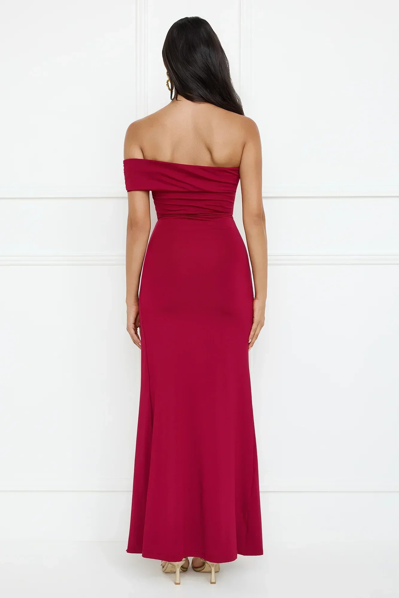 Lavish Luxe Off Shoulder Maxi Dress