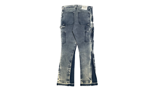 LA Flare Carpenter Pants Paint Splatter "Navy Blue Multi" GD134