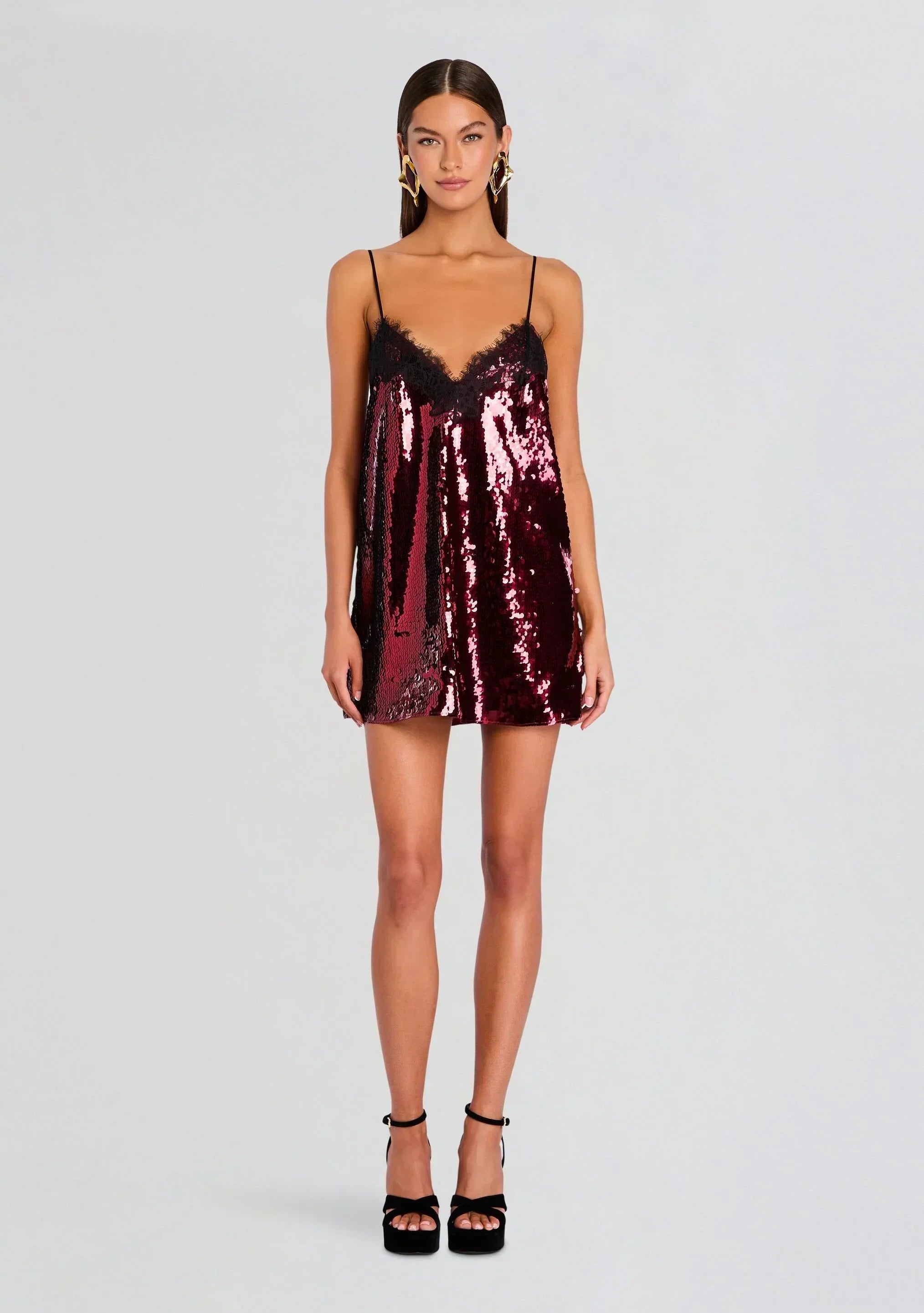 Olive Sequin Lace Dress