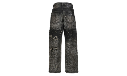 Hard-Washed Damaged Denim Pants "Black" TC25PT2002