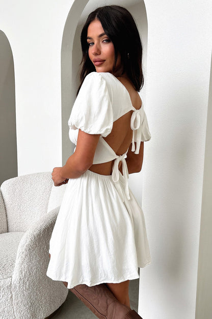 Whitney Square Neck Mini Dress - White