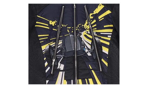 Leather Racing Jacket "Black / Yellow" LRJ001