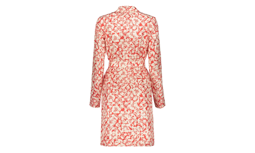 SILK FLORAL WRAP MIDI DRESS "Red" RW DR0013 5615 P23 37
