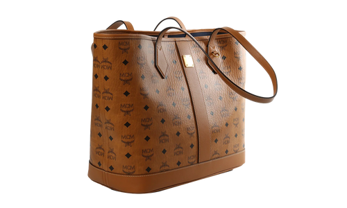Medium Liz Shopper in Visetos "Cognac" MWPGSLR02CO001