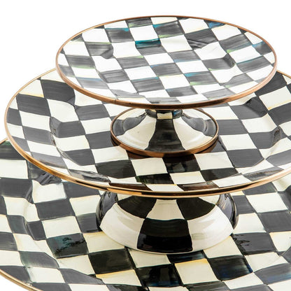 Courtly Check Pedestal Platter - Large
