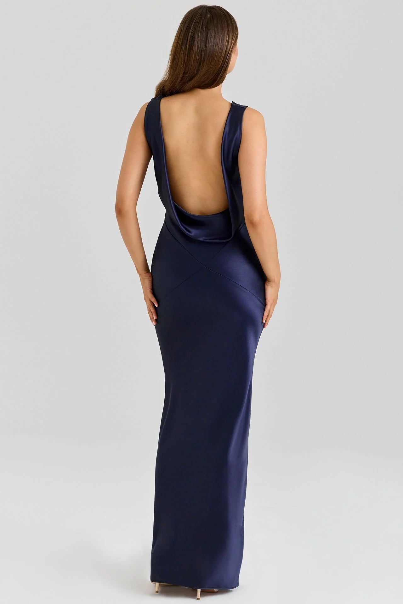 Livette - Draped Cowl Neck Maxi Dress
