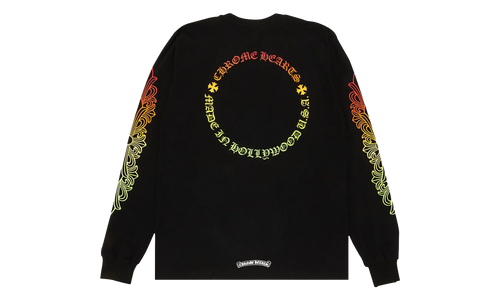 Floral Sleeve Gradient Long-sleeve T-shirt "Black" CHRM0821
