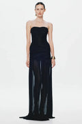 Misha Ember Wrapped Dress - Black