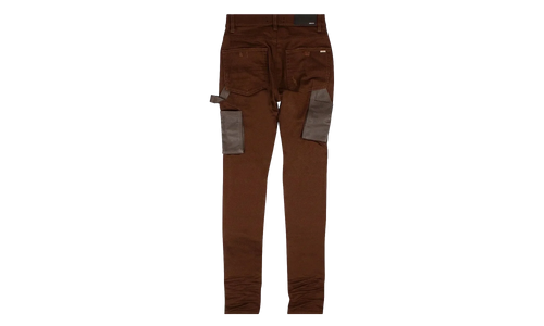 Denim Leather Workman Pants "Brown" MDS121 210