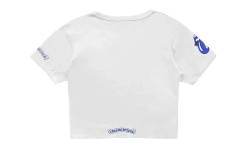 ROLLING STONES BLUE NECK LOGO CROPPED Tee "White" CHRM0782