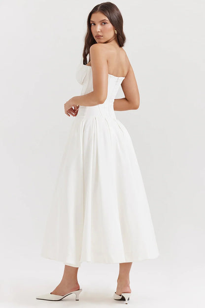 Livette - Strapless Corset Midi Dress