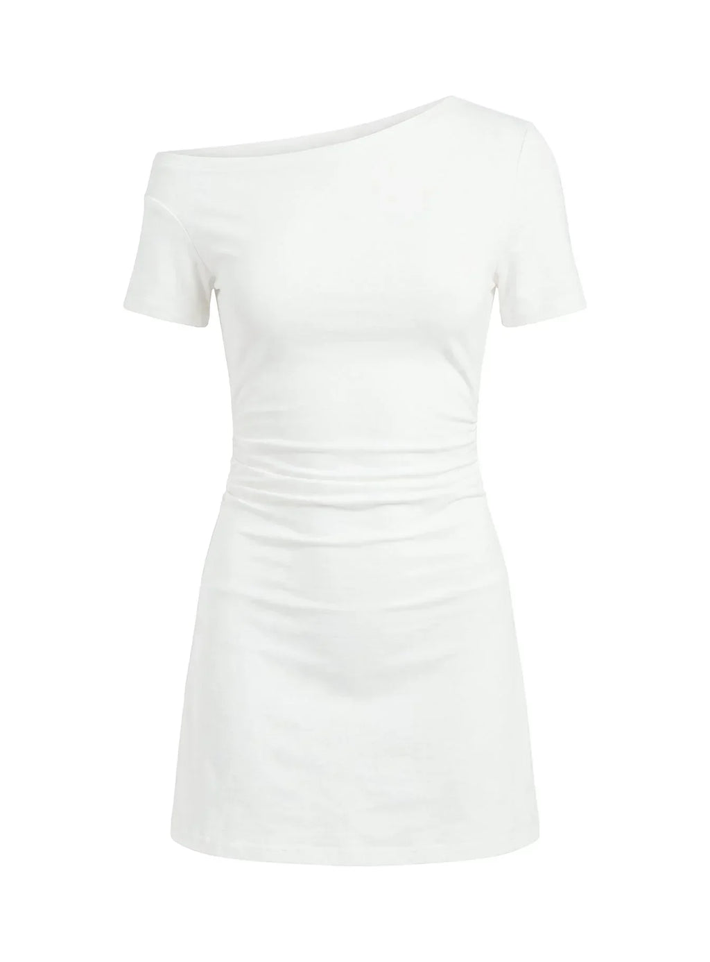 Avriana Off Shoulder T-Shirt Mini Dress White