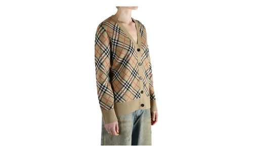 Check Pattern Cardigan WMNS "Sand Beige" 8118365