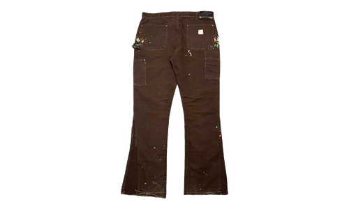 LA Flare Carpenter Pants Paint Splatter "Dark Brown Multi" GDLFCDB
