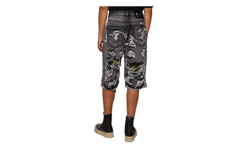 Hell Camo Denim Shorts "Black" TC25PT2202