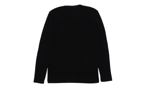 Embroidered Thermal Long Sleeve T-Shirt "Black" CHRM0824