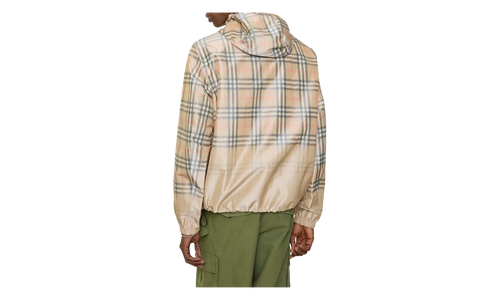 Gradient Check Hooded Jacket "Sand Beige" 8118831