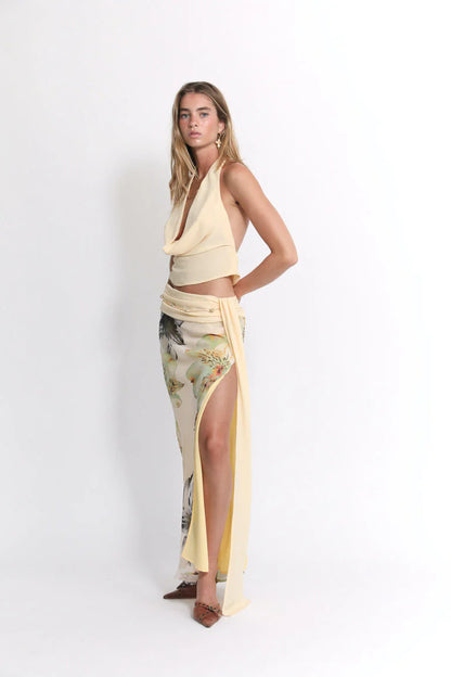 Seren - Cowl Top and Maxi Skirt Set