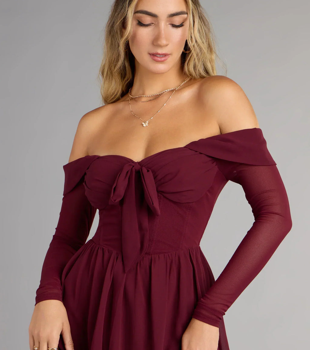 Daydream Darling Chiffon Skater Mini Dress