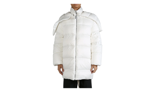 Rick Owens Woven Hooded Cyclopic Coat "Milk" MON39