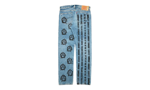 Levi's 501 Virgil Abloh Logo Jeans "Sunroof Of The Horse - Indigo / Black" DT301
