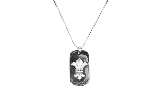 Fleur Dog Tag Pendant "Silver" CHRM0962