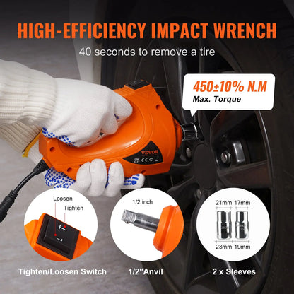5 Ton Electric Car Jack Kit with Impact Wrench & Air Pump