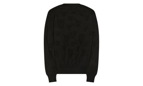 All Over Skulls Crewneck Sweater "Black" AM002