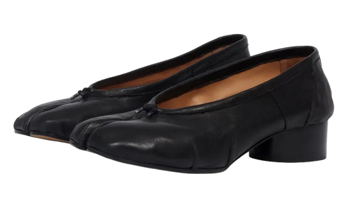 Leather Heeled Tabi Ballerina Flats WMNS "Black" S58WZ0128P6378T8013