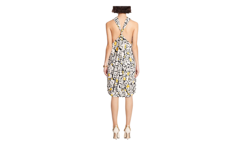 FLORAL KNEE-LENGTH TWISTED BACK DRESS "Black Multi" RW DR0018 5763 A23 10