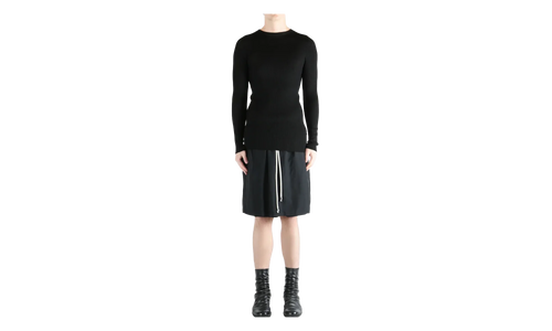 Ribbed Round Neck Top "Black" RU01F2637 RIBM 09