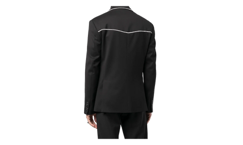 Crystal Trim Single Breast Jacket "Black" MJF017 001