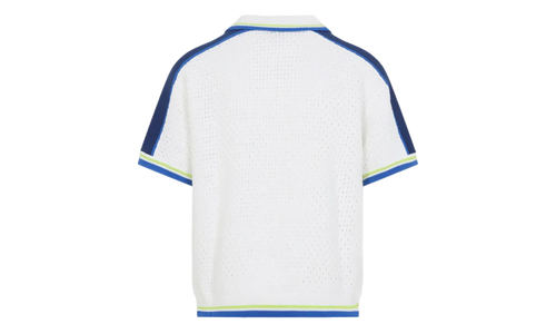Tennis Cotton Crochet Shirt "White / Blue" MSS26KW131001