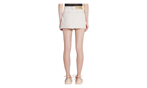 LINEN EMBROIDERED MINI SKIRT "Ecru" RW ST0203 D061 E23 02