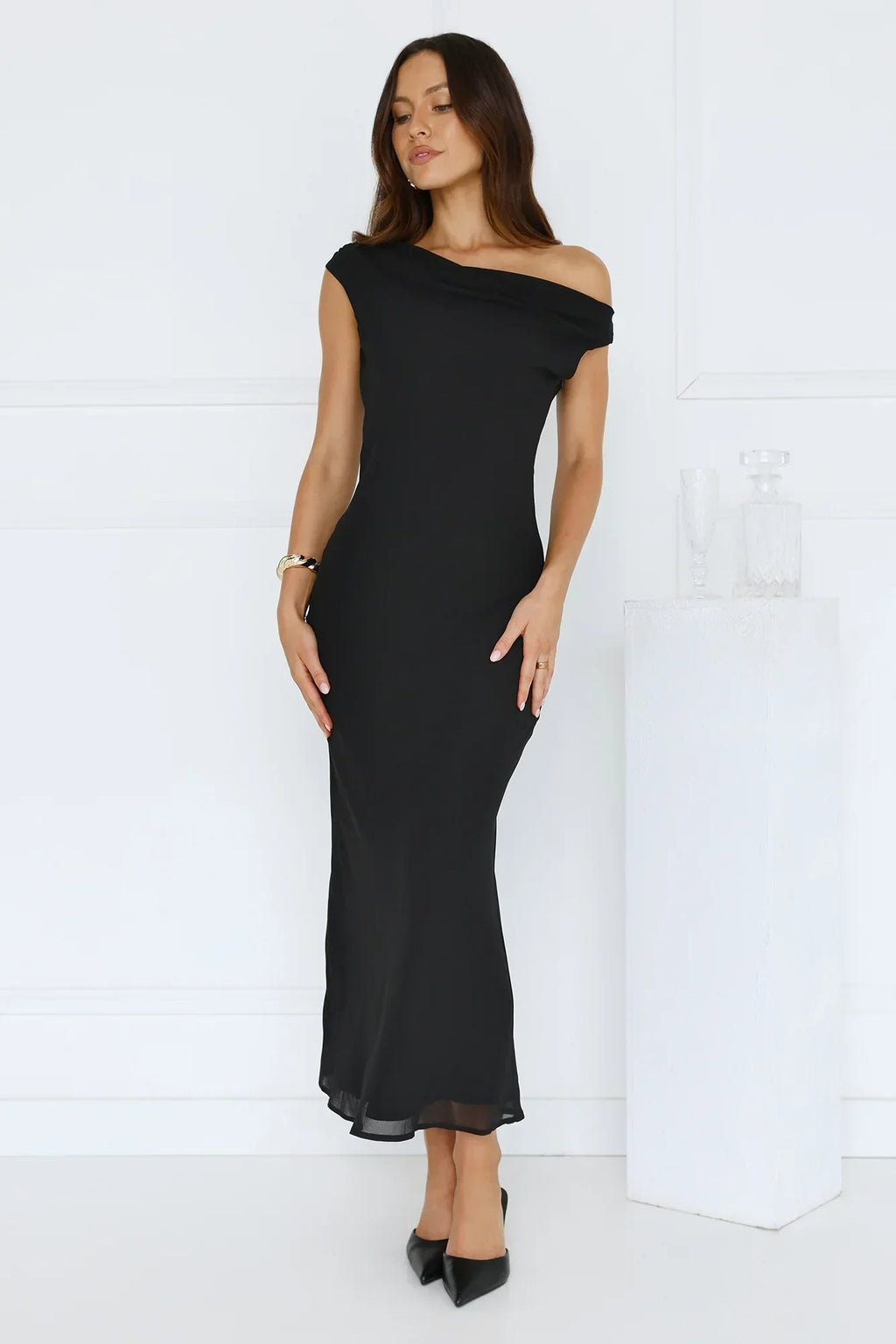 Xenia Off Shoulder Midi Dress