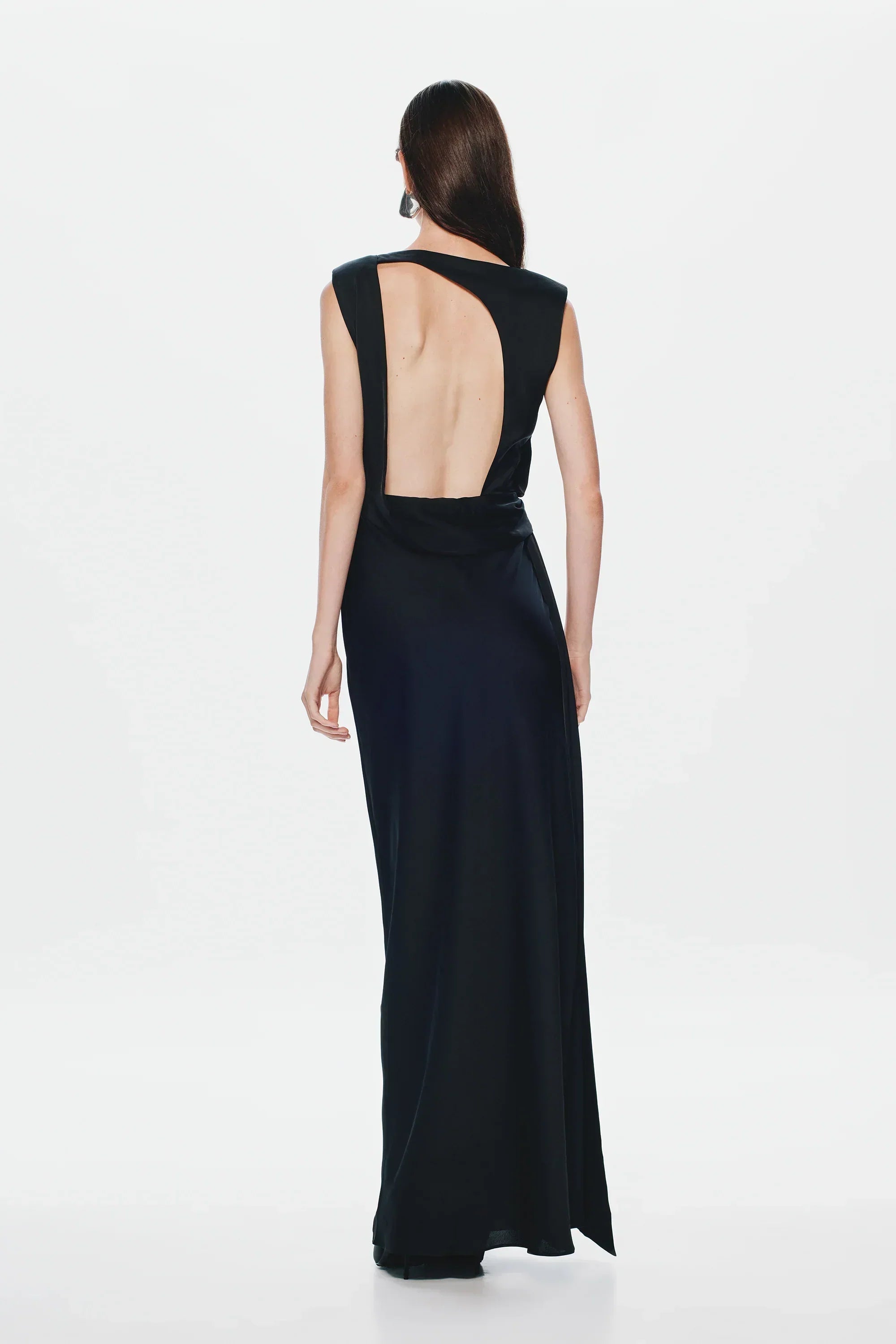 Misha Rocky Satin Dress - Black