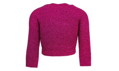 Cropped Crewneck Sweater "Pink Metallic" 482209 T6092 4407