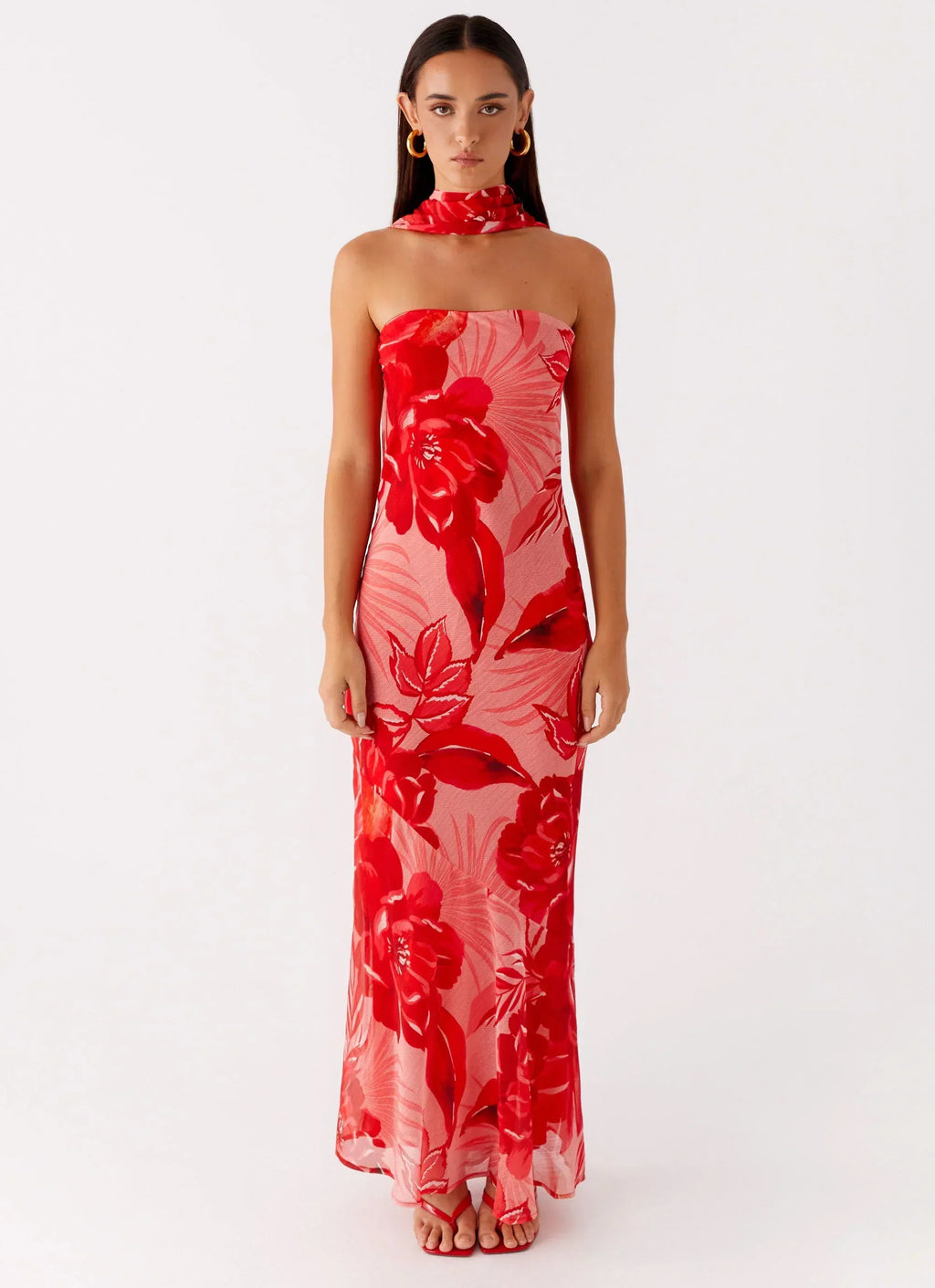 Under The Pagoda Maxi Dress - Sicily Sunsets Print