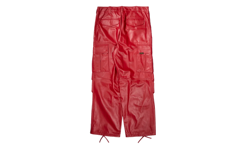 Leather Cargo Pants "Red" 12115630 RED
