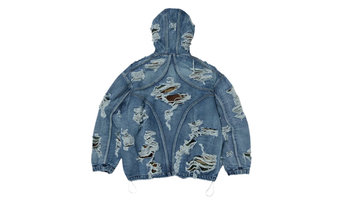 Hell Denim Camo Zip-Up Hoodie "Blue" TC25JK2301