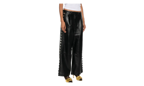 Studded Leather Trousers "Black" VAQ10P001